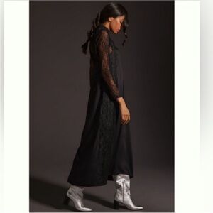 Anthropologie Let Me Be Sheer lace maxi dress set